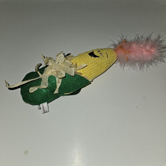 SmartyKat Plush Cat Pet Toy Corn Vegetable Crinkle 14" long - Picture 4 of 10